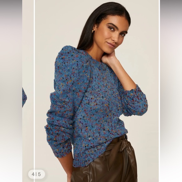 Koko + Mason Puff Sleeve Confetti Knit Sweater - Picture 2 of 7